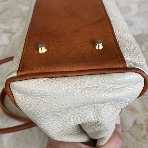 Valentina Two-Tone Genuine Leather Satchel Shoulder Bag Made in Italy - Picture 10 of 14